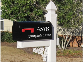 3.5" Mailbox Numbers SET OF 2 Numbers & 2" Street Name Custom Mailbox Stickers