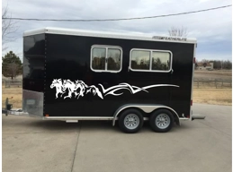 Running Horses Border & Stripe 10x70 set of 2 White