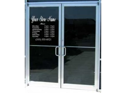 Custom Business Store Hours Sticker Decal 14x14