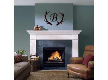 Personalized Deer Anlters Monogram Initial Decal Sticker