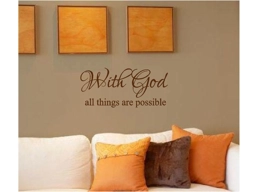 With God All Things Are Possible Wall Sticker 10x22