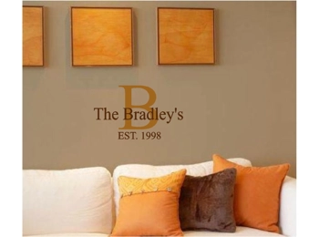 Family Last Name Monogram Established Date Personalized Custom Wall Decal