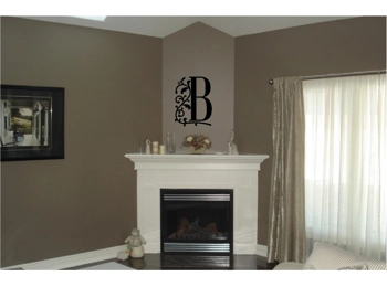 Monogram Initial & Vine Wall Sticker Personalized