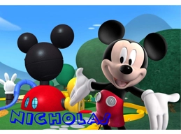 Mickey Mouse Clubhouse & Personalized Name Color Print Sticker Mural