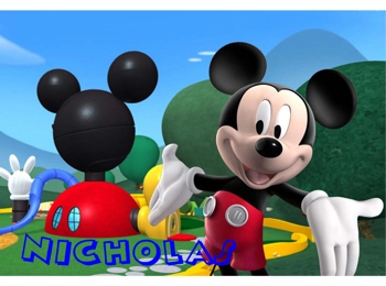 Mickey Mouse Clubhouse & Personalized Name Color Print Sticker Mural