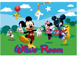Mickey Mouse & Friends & Personalized Name Wall Sticker Mural