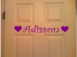 Personalized Name for Kids Door Hearts or Butterflies