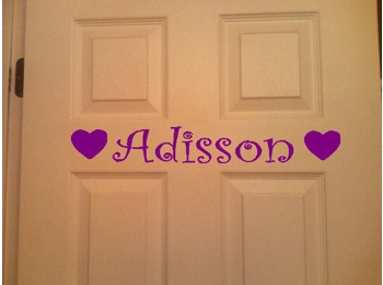 Personalized Name for Kids Door Hearts or Butterflies