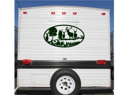 Deer Landscape Camper RV Vinyl Decal Sticker 23x42 Camper Graphics Stickers