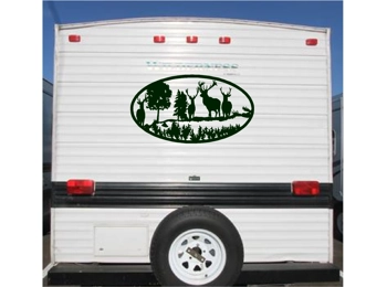 Deer Landscape Camper RV Vinyl Decal Sticker 23x42 Camper Graphics Stickers
