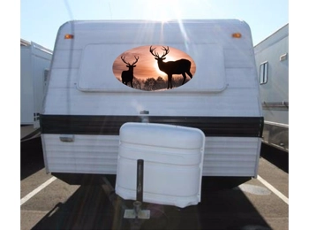 Deer Sunset Camper RV Vinyl Sticker Full Color Camper Graphics Stickers 20x36