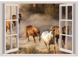 Horses Running Print Wall Sticker