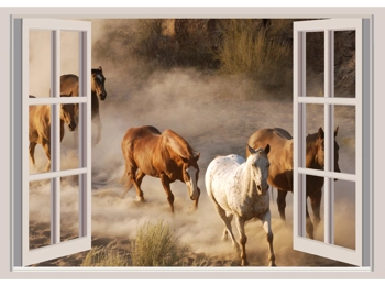 Horses Running Print Wall Sticker
