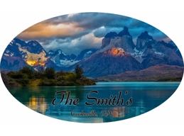 Personalized Mountain Camper RV Vinyl Sticker Full Color Camper Graphics 28x47