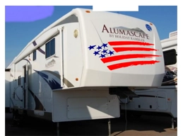 American Flag Camper RV Graphic Kit Vinyl Decal Stickers 20x50