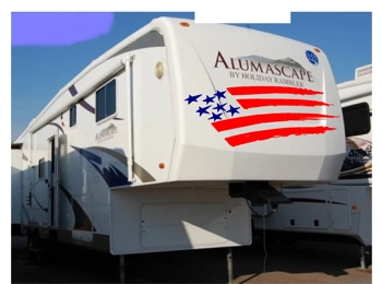 American Flag Camper RV Graphic Kit Vinyl Decal Stickers 20x50