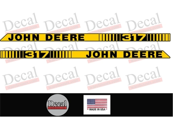 John Deere 317 Lawn Mower Tractor Hood Stripes Logos Decal Vinyl Decal Stickers