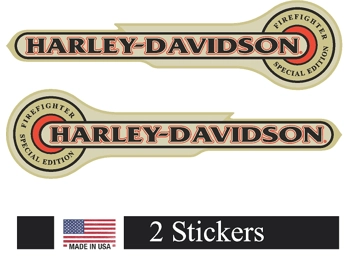 Pair Vintage Gas Tank Logo Harley Davidson Firefighters Special Edition