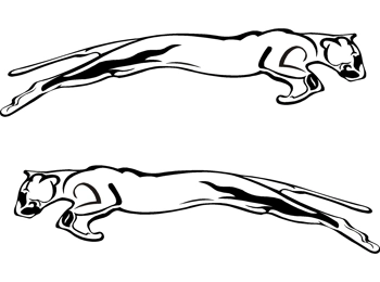 2 pc. Prowler Cat Camper Decals 20 inch