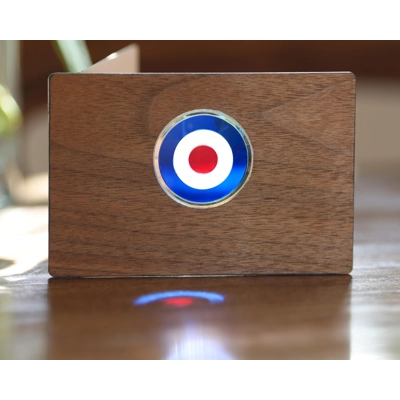 RAF / Archery Bullseye /  Mod Roundel Retro stained glass greeting card - Hand Made gift for dad, hi