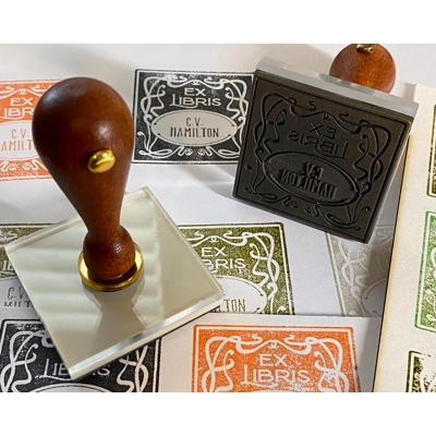EXLIBRIS Art Nouveau Stamp, Ex Libris Stamp, Exlibris Stamp, Exlibris Stamp for books, Ex Libris Sta