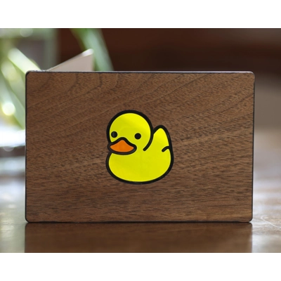 Rubber Duck stained glass greeting card - Hand Made Unique Duck Design, Blank Inside, Fun Animal Car