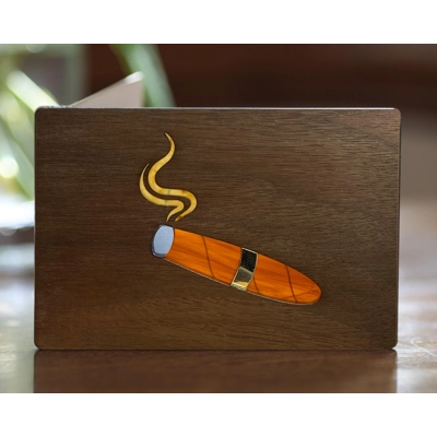 Cigar Smokers Birthday Card - Stained Glass Greeting Card. Hand Made gift for him, husband, boyfrien