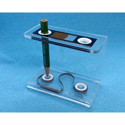 Retro Tape Cassette Pencil Holder, Acrylic Desk Organiser,.. Retro Tape Cassette Pencil Holder, Acrylic Desk Organiser,..