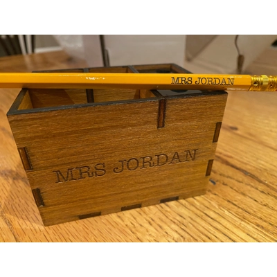 Pen Pot Desk Organiser with Personalised Pencil Pen Pot Desk Organiser with Personalised Pencil