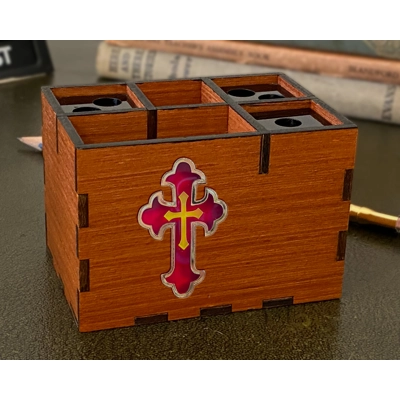 Crucifix Pen Pot Desk Organiser