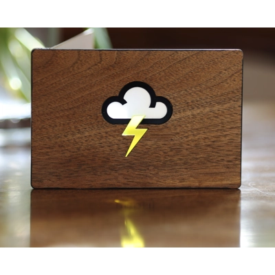 thunder - weather wooden stained glass greeting card
