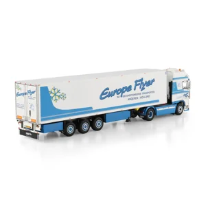 WSI TRUCK 1.50 Europe Flyer; DAF 95XF SUPER SPACE CAB 4X2 REEFER TRAILER - 3 AXLE