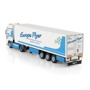 WSI TRUCK 1.50 Europe Flyer; DAF 95XF SUPER SPACE CAB 4X2 REEFER TRAILER - 3 AXLE
