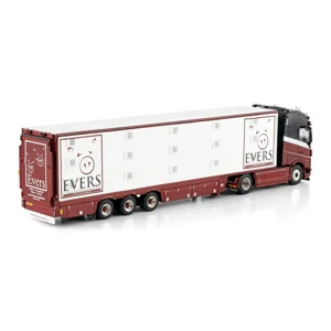 WSI TRUCK 1.50 Evers; VOLVO FH5 GLOBETROTTER XL 4X2 ISO THERM LIVE STOCK TRAILER - 3 AXLE