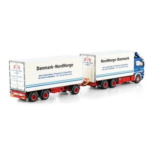 WSI TRUCK 1.50 Jens Ingvardsen; SCANIA R4 FLAT ROOF RIGED REEFER TRUCK 6X2 TAG AXLE RIGED REEFER DRA