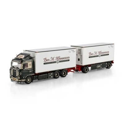 WSI TRUCK 1.50 Lars Klemmensen; SCANIA 3 SERIES STREAMLINE RIGED REEFER TRUCK 6X2 TAG AXLE RIGED REE title=