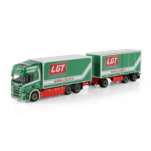 WSI TRUCK 1.50 LM Transport LGT; SCANIA R HIGHLINE CR20H RIGED BOX TRUCK 6X2 TAG AXLE RIGED BOX DRAW