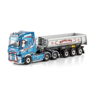 WSI TRUCK 1.50 Moyglare; RENAULT TRUCKS T HIGH 6X2 TAG AXLE HALF PIPE TIPPER TRAILER - 3 AXLE