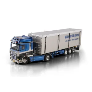 WSI TRUCK 1.50 Roland de Block; DAF 95XF SUPER SPACE CAB 4X2 VOLUME TRAILER - 3 AXLE