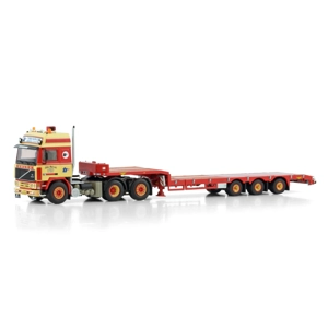 WSI TRUCK 1.50 Torben Rafn; VOLVO F12 GLOBETROTTER 6X2 TAG AXLE SEMI LOW LOADER - 3 AXLE