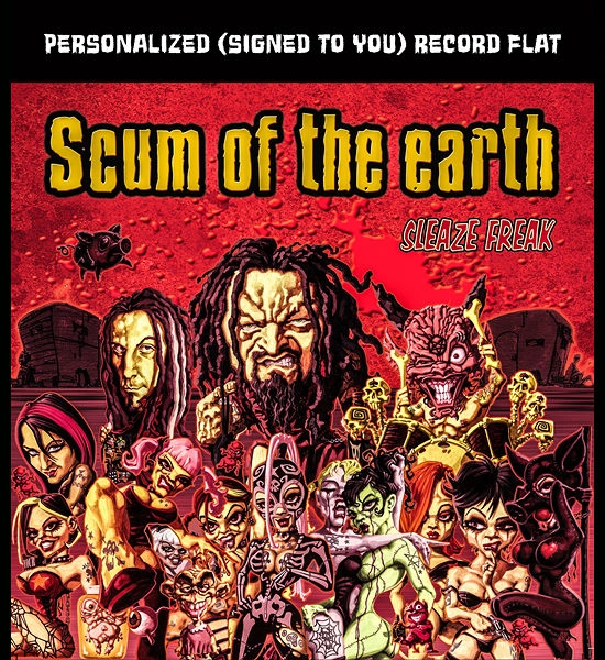 Signed Sleaze Freak collage record flat