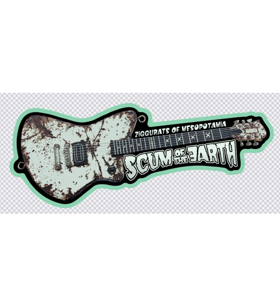 Die cut Chernobyl Guitar glow in the dark sticker