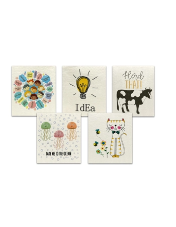 Patterned Cleaning Dishcloth Pack