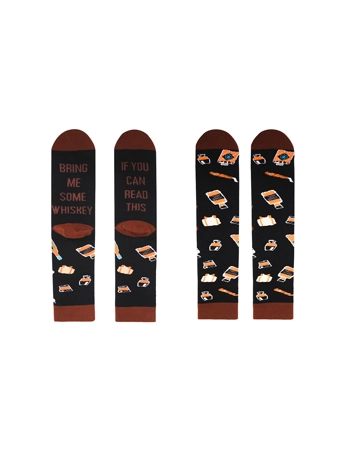 Men's Novelty "Bring Me Some" Whisky, Beer, Coffee, Pizza Socks
