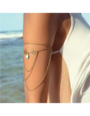 Gold Bohemian Stone Drop Arm Chain