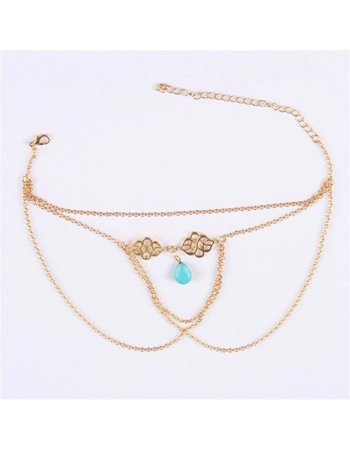 Gold Bohemian Stone Drop Arm Chain