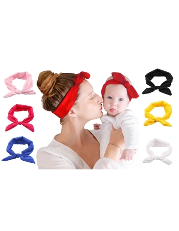 Mom and Baby Plain Headband Set