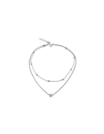 Layered Heart Choker Necklace