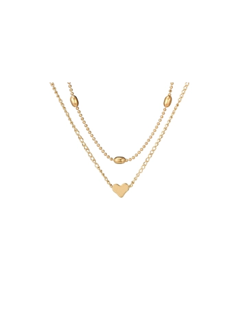 Layered Heart Choker Necklace