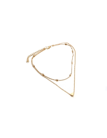 Layered Heart Choker Necklace